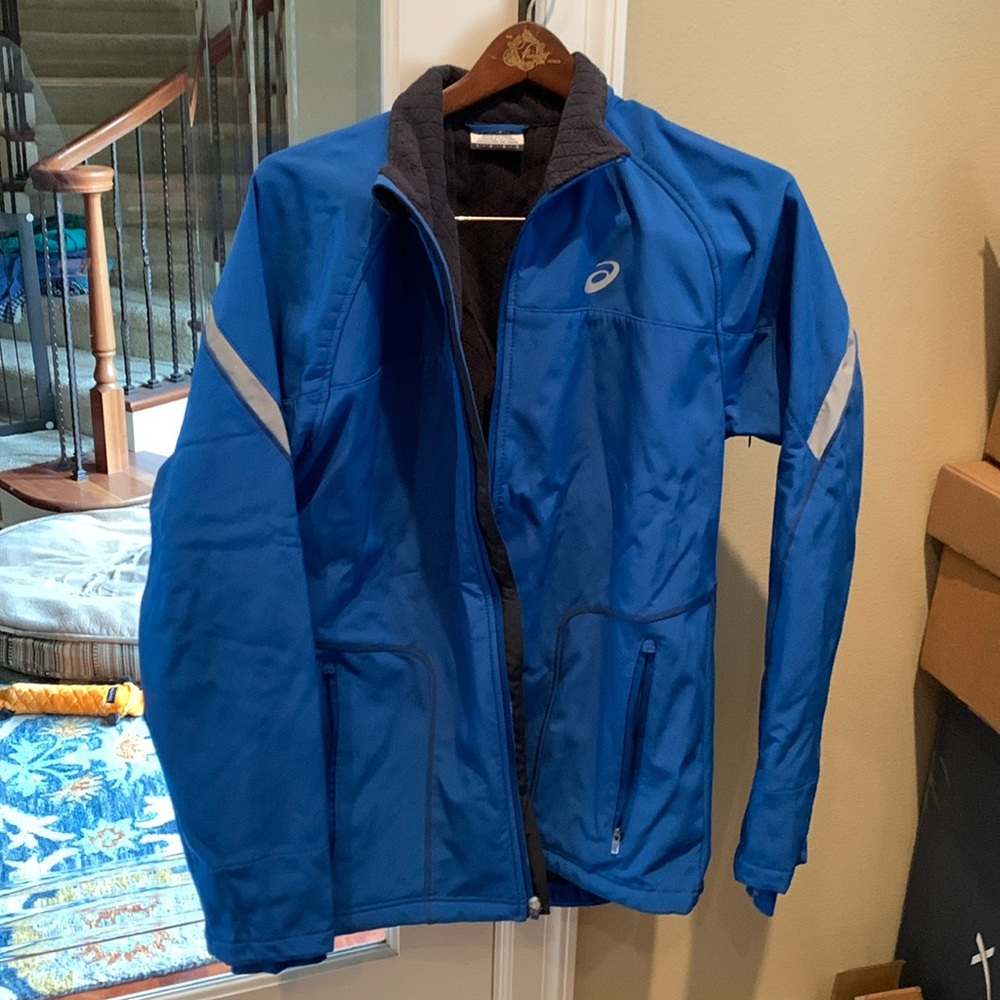 Blue ASICS rain jacket